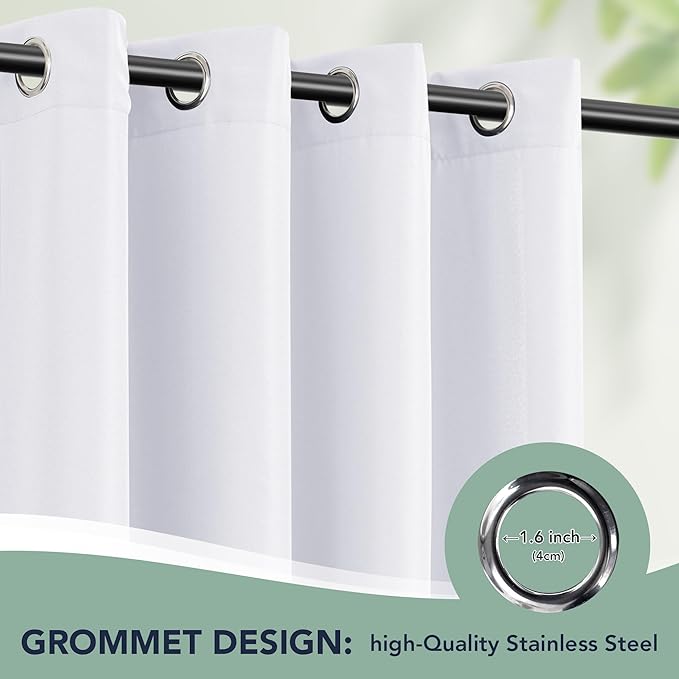 White Outdoor Curtains for Patio Waterproof - Image 6