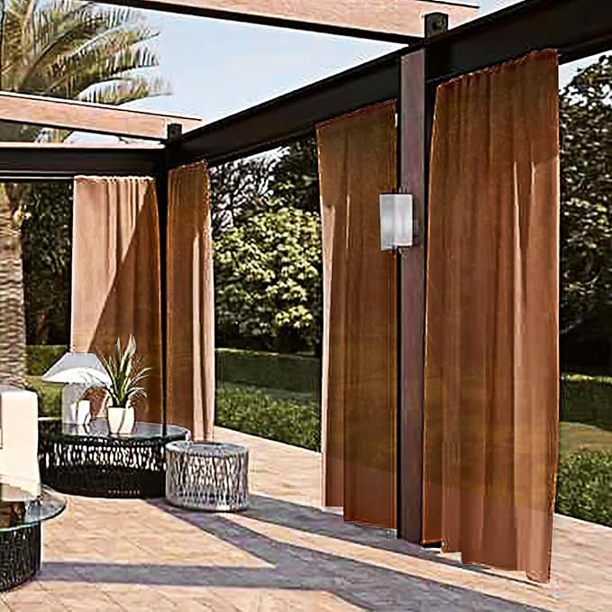 SpaceDresser Waterproof Outdoor Sheer Curtains - Image 2