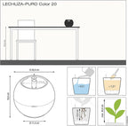 Lechuza Puro Color 20 Slate, Self-Watering Small Indoor Planter, D7.9 H6.3 in - Image 4