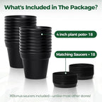 T4U 4 Inch Plant Pots 18-Pack, Small Flower Pots - Image 6