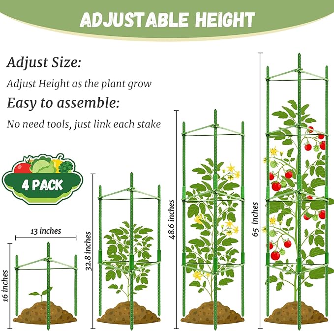 Legigo 4ft 4-Pack Tomato Cage for Garden Plant Support- Up to 48inch Garden - Image 2