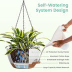 Set of 3-10 Inch Self Watering Hanging Planters - Image 4