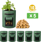 Delxo 5 Pack 10 Gallon Potato Grow Bags, Garden Planting Growing Bag - Image 8