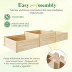 AMERLIFE 2 Tier Raised Garden Bed, Mortise & Tenon Structure 23 Inch Depth Fir - Image 2