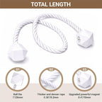 Hion Magnetic Curtain Tiebacks White 2pcs, Curtain Tiebacks Buckles Holdbacks - Image 2