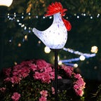 Afirst Decorative Solar Lights Outdoor Solar Rooster Stake Lights Hand Blown - Image 6
