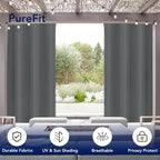 PureFit Outdoor Curtains for Patio Waterproof Weatherproof, UV Resistant - Image 3
