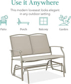 Best Choice Products 2-Person Outdoor Patio Swing Glider Steel Bench Loveseat - Image 7
