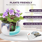 African Violet Pots, 6 inch Ceramic Easy Self Watering Plant Pot - Image 2