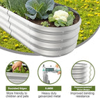 4x2x1ft Oval Galvanized Raised Garden Bed Outdoor 9-in-1 Large Metal Modular - Image 4