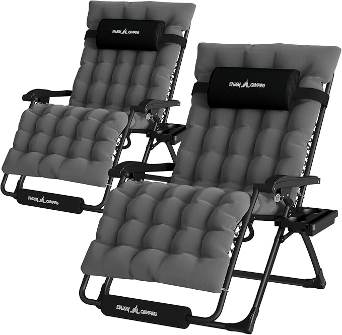 UDPATIO Oversized Zero Gravity Chair Set of 2, 33In XXL Patio Reclining Chair by UDPATIO