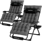 UDPATIO Oversized Zero Gravity Chair Set of 2, 33In XXL Patio Reclining Chair by UDPATIO