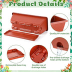 18 Pack Window Box Planter 17 Inches Rectangular Vegetable Flower Planters - Image 3