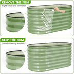 Galvanized Raised Garden Bed Outdoor 24'' Deep | Oval Metal Garden Beds - Image 9