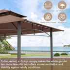 AECOJOY 8' x 5' Outdoor Grill Gazebo Canopy, BBQ Canopy - Image 2