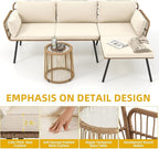 DWVO Patio Furniture Set 3 Piece Outdoor Wicker Conversation Set - Image 5