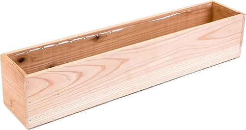 20" Rectangular Rustic Wood Planter - Image 2