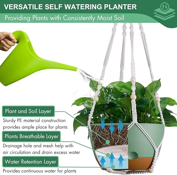 3 Pack 8/10/12 Inch Hanging Planters - Image 5