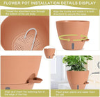 4 Pack Plant Pots, 12/10/9/8/ Inch Self Watering Pots - Image 4