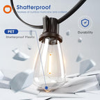 addlon 25FT LED Outdoor String Lights Waterproof Patio Lights - Image 4
