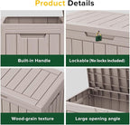 EasyUp 45 Gallon Outdoor Storage Box Waterproof, UV Resistant Deck Box Outdoor - Image 7