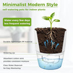6 Pack Self Watering Pots for Indoor Plants, PlanterHoma 3.2/4/6 Inch Plant Pot - Image 5