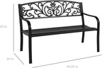 Best Choice Products Outdoor Bench Steel Garden Patio Porch Furniture - Image 2
