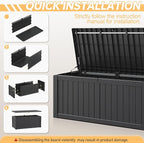 Outdoor Storage Box, Resin Deck Boxes Indoor and outdoor, Waterproof Storage - Image 6