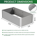 FRIZIONE 2pcs Tall 8x3x1.5ft Galvanized Raised Garden Bed Outdoor, Steel Garden - Image 3