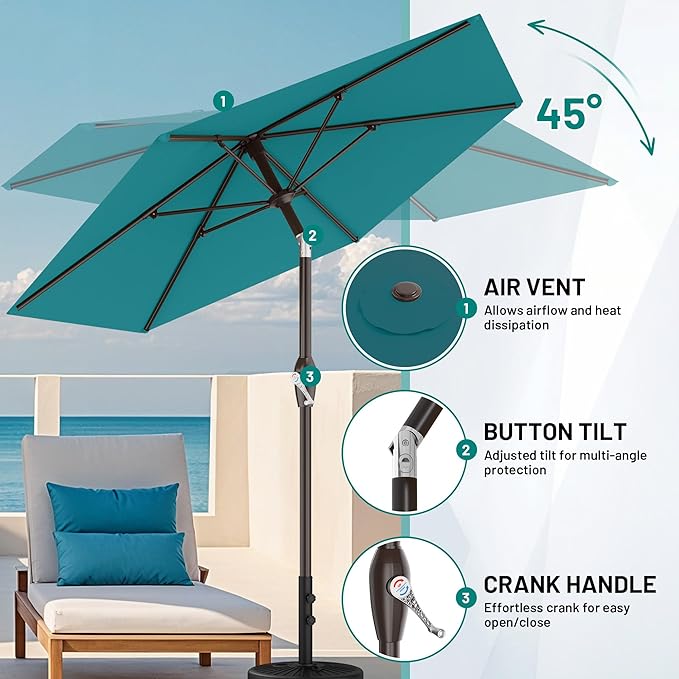 AreShark 7.5FT Patio Umbrella Table Market Umbrella - Image 5