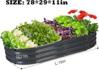 Raised Garden Bed Galvanized Planter Box Outdoor, Rot-Resistant Metal Garden - Image 2