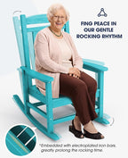 KINGYES HDPE Rocking Chairs Outdoor, Patio Rocking Chairs - Image 7