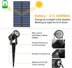 Solar Spot Lights Outdoor, 2 Pack Solar Landscape Spotlights IP65 Waterproof - Image 3