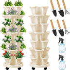 Umigy 2 Set of 7 Tier Vertical Planter Stackable Tower Planters Strawberry Herb by Umigy