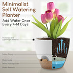Plant Pots 10/9/8/7.5/7 inch, Self Watering Planters - Image 4