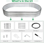 JERIA 6×3×1ft Oval Raised Garden Bed, Galvanized Raised Garden Bed Kit Outdoor - Image 2