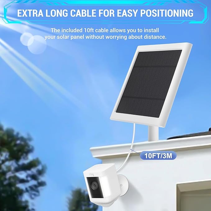 IP65 Solar Panel Outdoor for Ring Cameras Spotlight Cam Plus/Pro Stick Up - Image 4