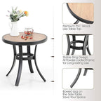 PHI VILLA Outdoor Round Side Table Set of 2, Outside All Weather Coffee Bistro - Image 4