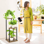3 Tier Corner Plant Stand Indoor, Metal Wood Flower Pot Holder Shelf, Modern - Image 7