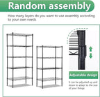 BestOffice | 5-Tier Wire Storage Shelves | 22x12x48 | Black | - Image 6