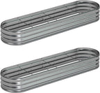 8x2x1ft Galvanized Oval Raised Garden Bed, Outdoor Planter Box Metal Patio Kit by Foxlang