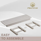 Psilvam 2-Person Outdoor Poly Lumber Patio Backless Bench, Fade-Resistant & - Image 4