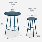Best Choice Products 3-Piece Patio Dining Set, Bar Height, Outdoor Bistro Set - Image 2
