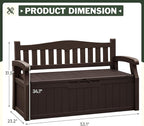 Flamaker 80 Gallon Storage Bench Outdoor Indoor, Durable All-Weather Seating - Image 3
