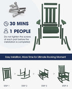 KINGYES Oversized Outdoor Rocking Chair, All-Weather Patio Rocking Chairs - Image 3