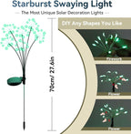 Solar Garden Lights 2 Pack Waterproof Swaying Starburst Light Solar Outdoor - Image 2