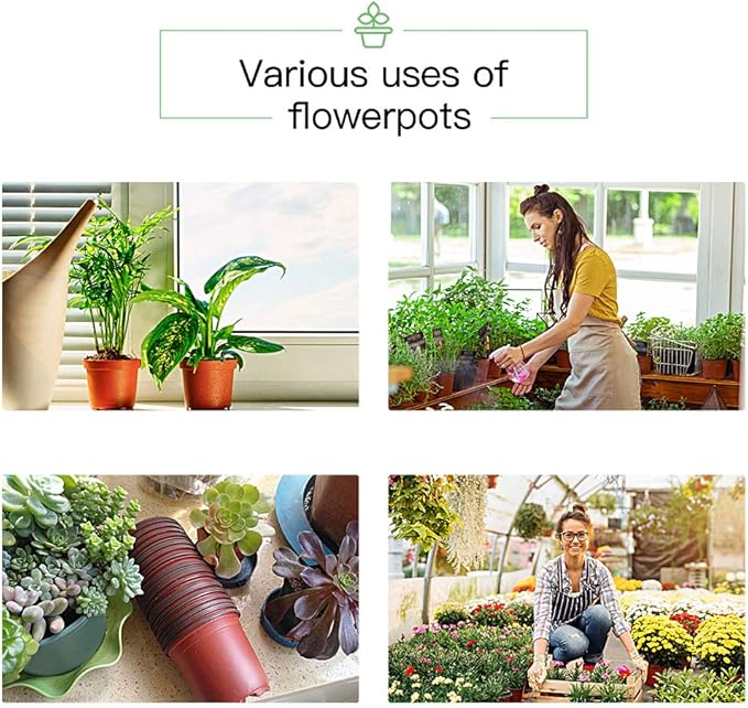 JERIA 100-Pack 6 Inch Plastic Nursery Pots Come - Image 7