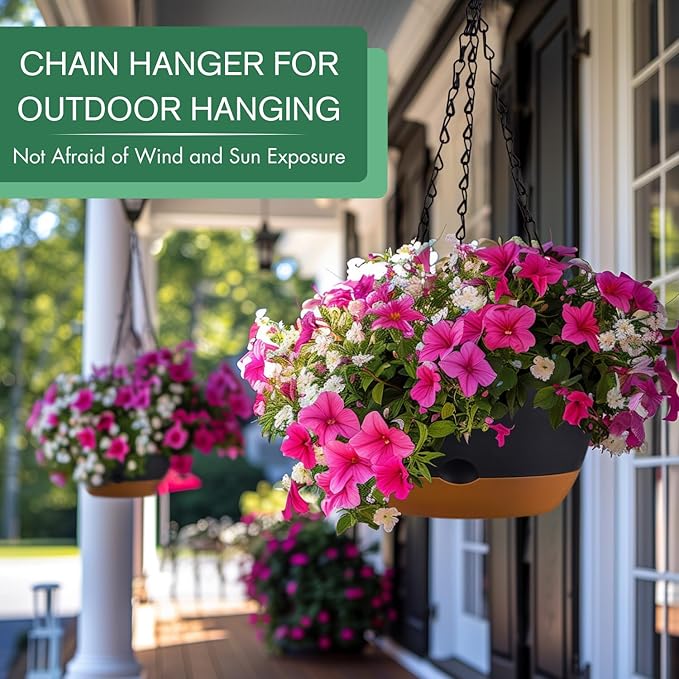 3 Pack 8/10/12 Inch Hanging Planters - Image 4