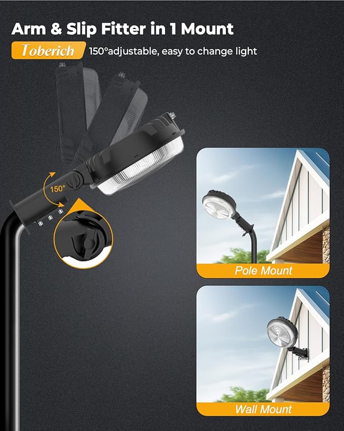 LED Barn Light 2Packs, 150W 20000LM Yard Area Lights Dusk to Dawn Outdoor - Image 5