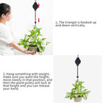 6pcs Plant Pulley Retractable Hanger Easy Reach Plant Pulley Adjustable Height - Image 4